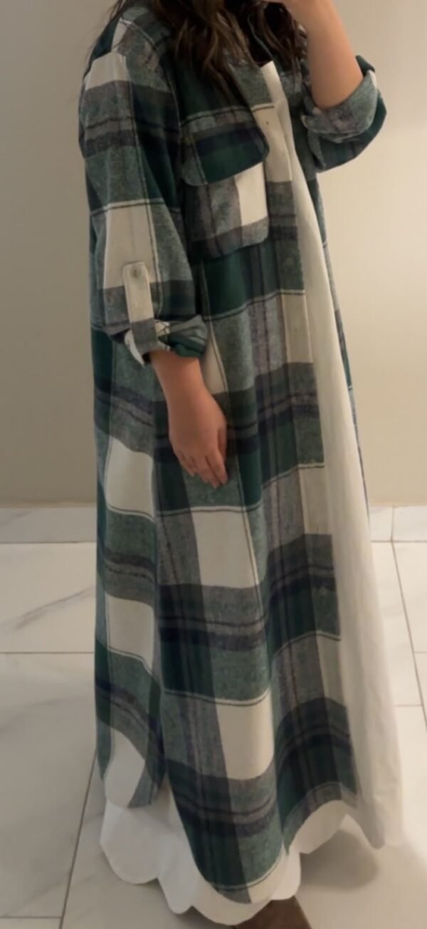Green and white jacket and dress